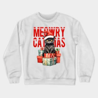 Santa cat Crewneck Sweatshirt